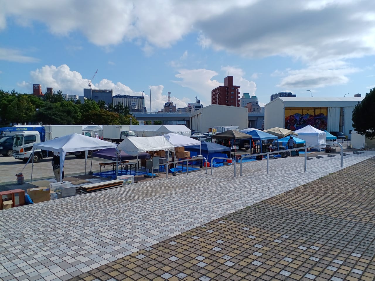 安潟みなとまつり飲食ブース準備