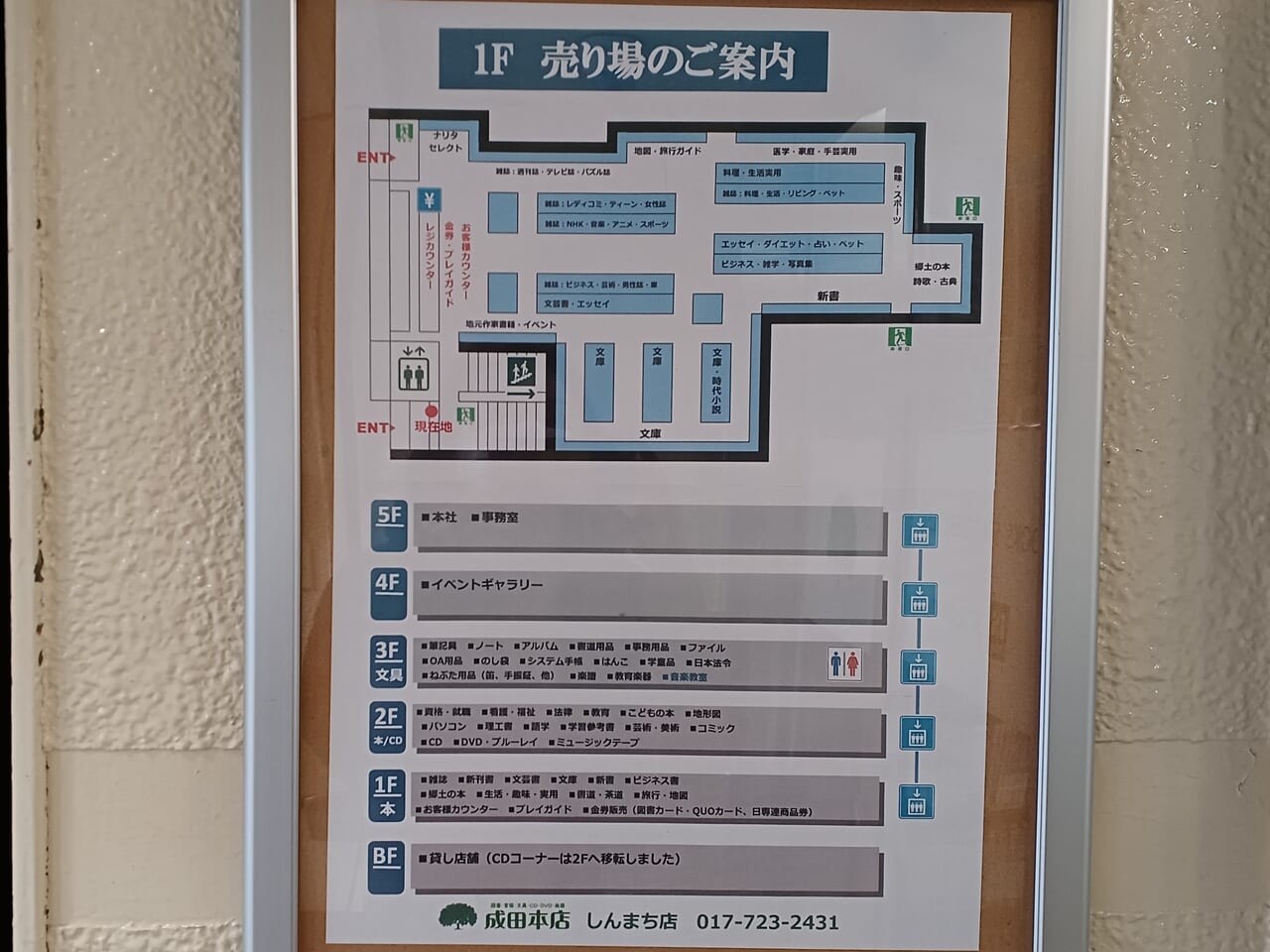 成田本店しんまち店売り場