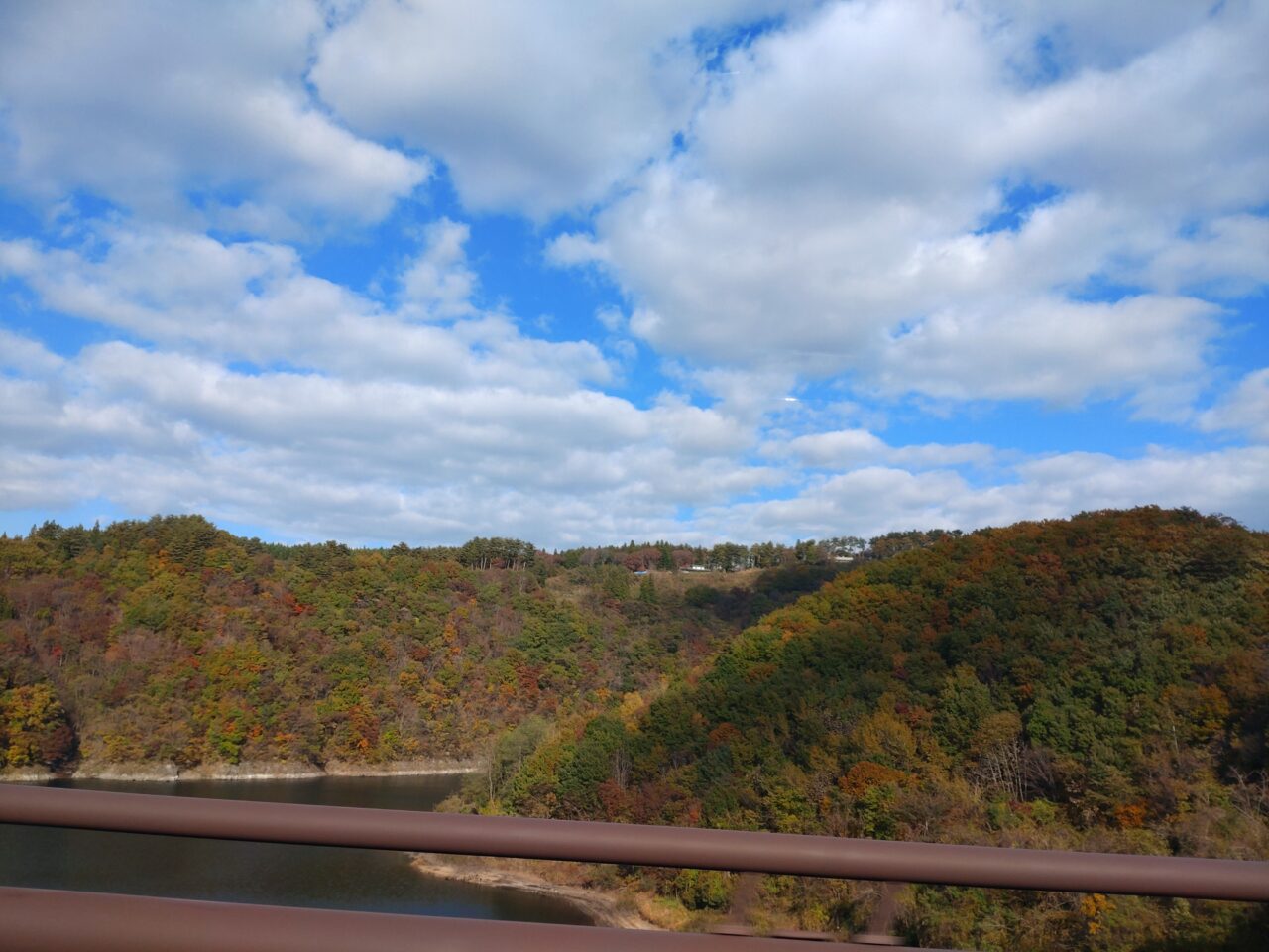 空　紅葉　桟橋