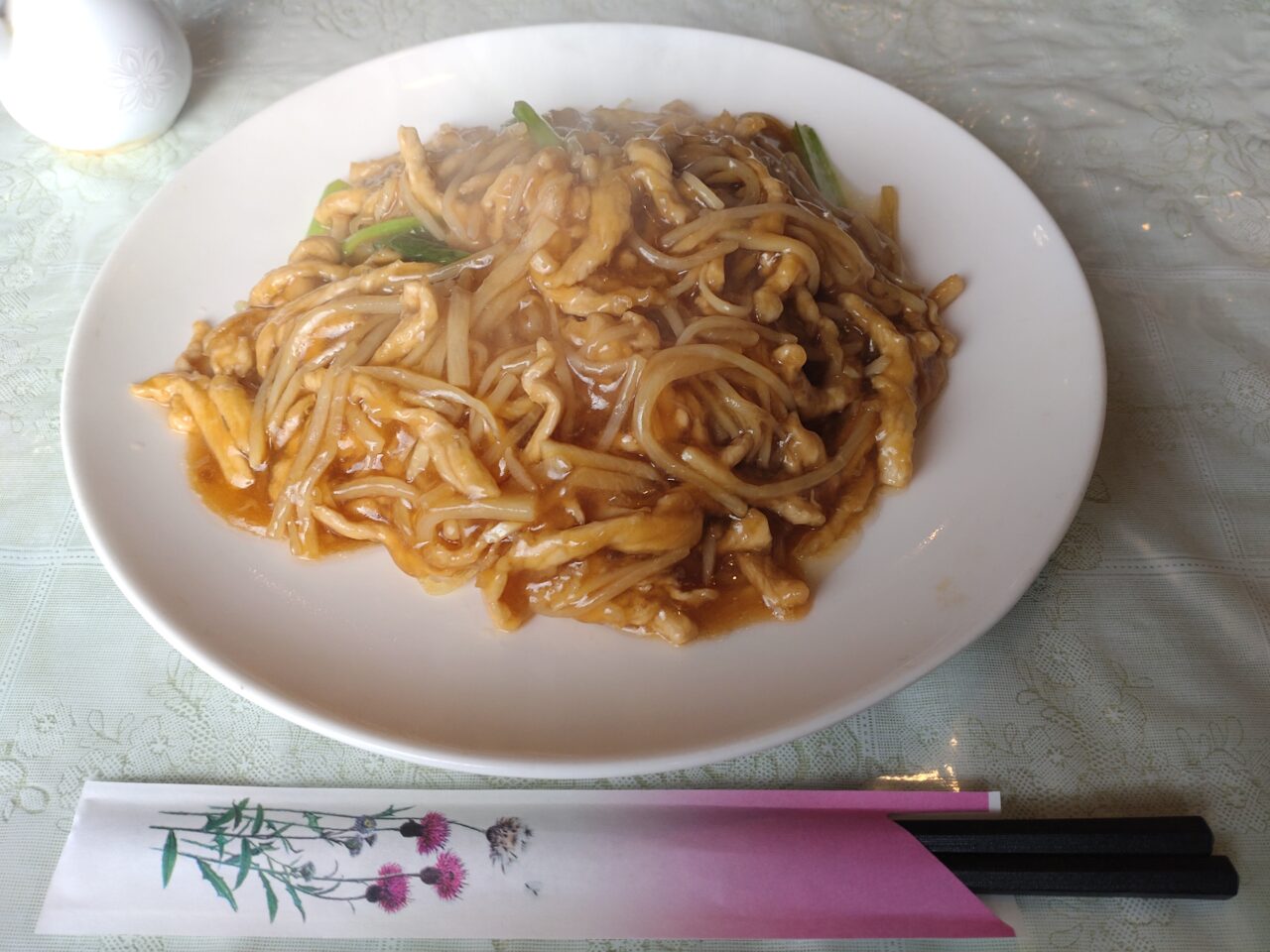 ちゃぷすい　豚肉の細切りあんかけ焼きそば　実物