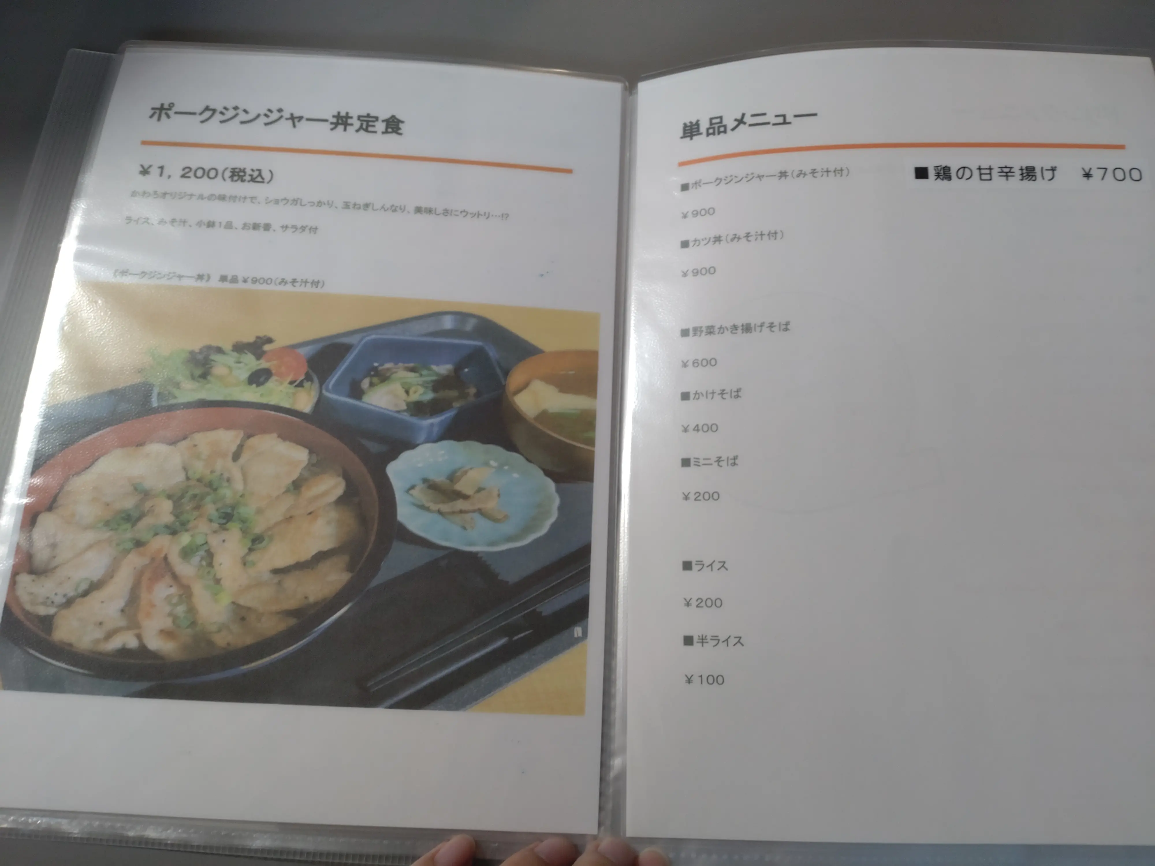 昼間食堂　かわろ　ポークジンジャー丼
